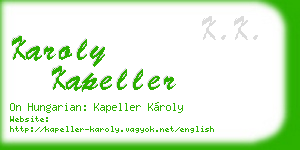 karoly kapeller business card