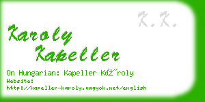 karoly kapeller business card